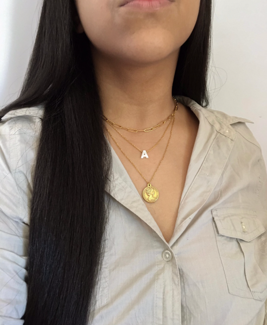 Clear Initial Necklace