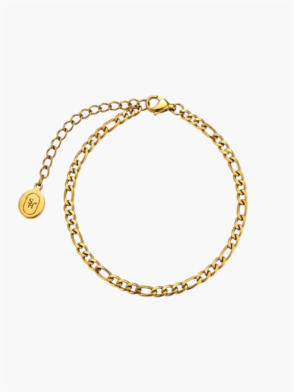 Gold Figaro Bracelet |  3MM